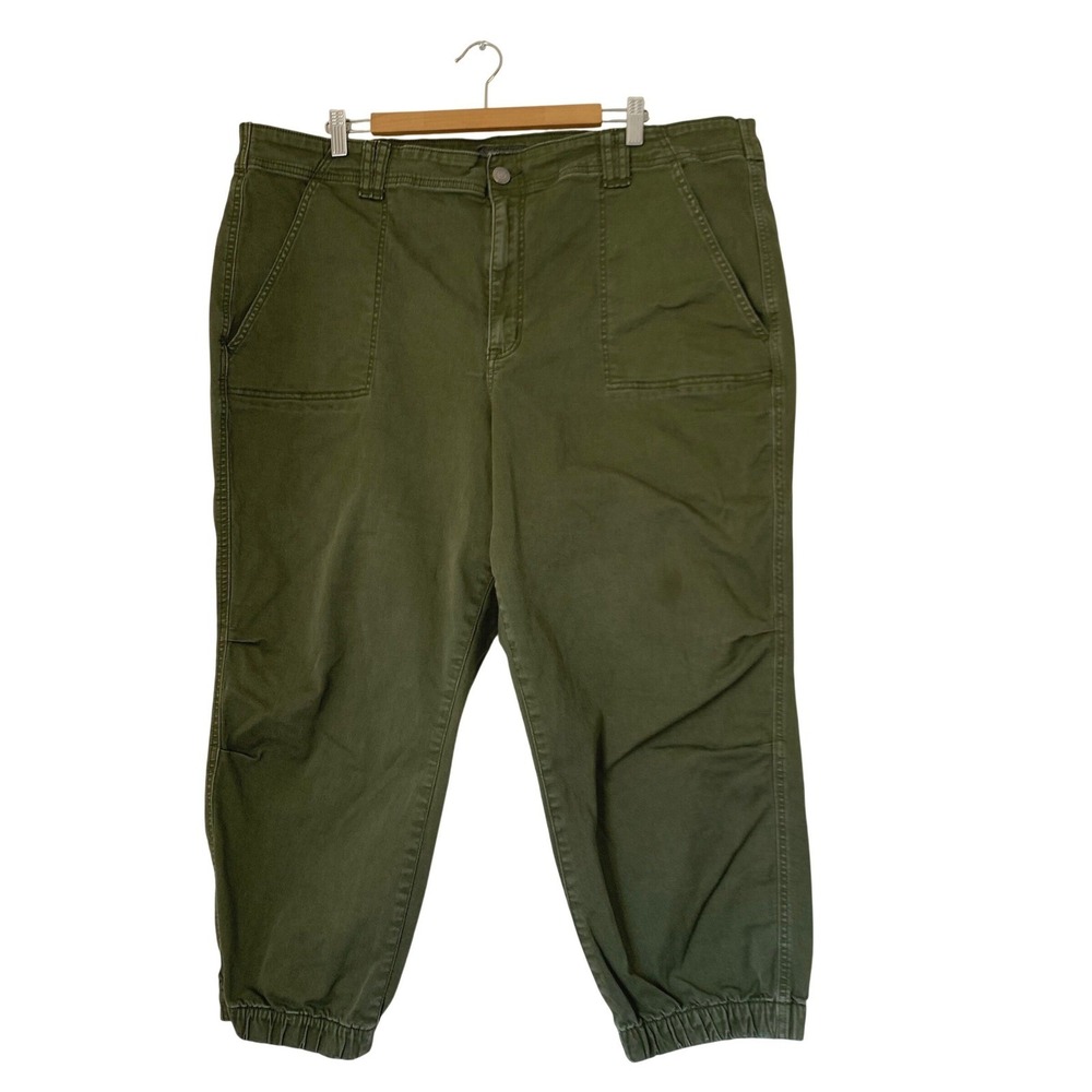 Torrid Utility Stretch Twill Jogger Women 24 Olive Green Cargo Gorpcore Utility